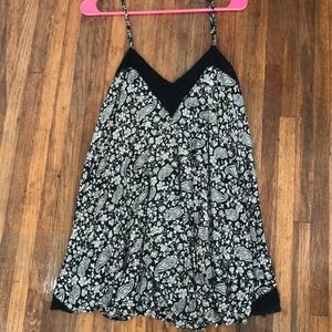 Forever 21 Flower Printed Dress with Lace Trims